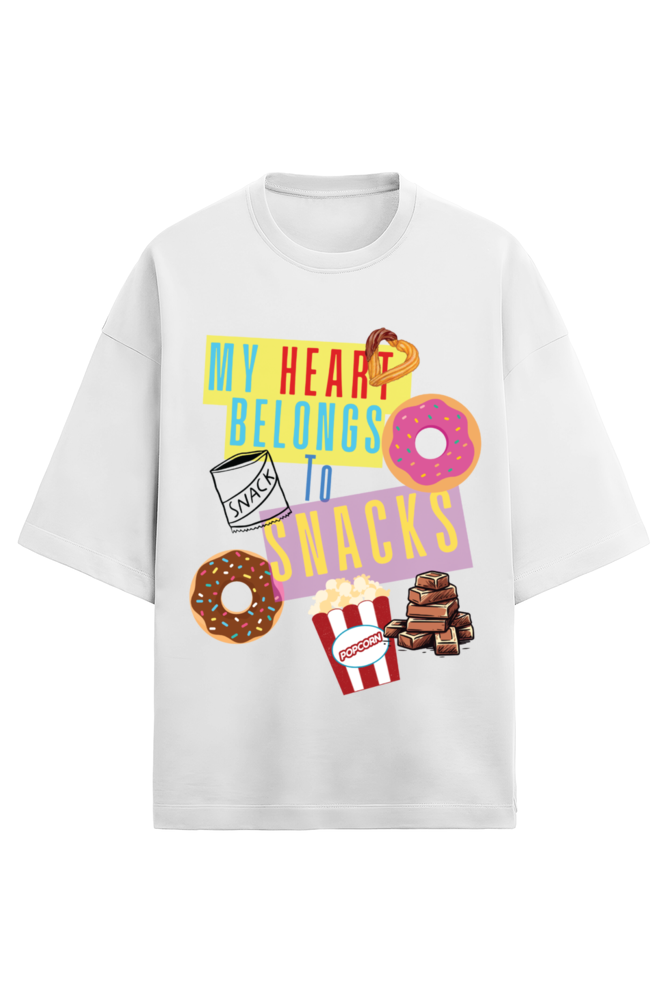 My heart belongs to snacks Terry Oversized t-shirt