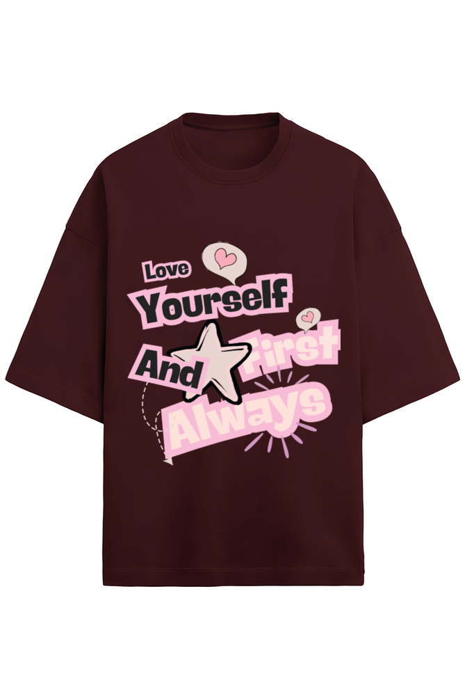Love yourself first Terry Oversized t-shirt