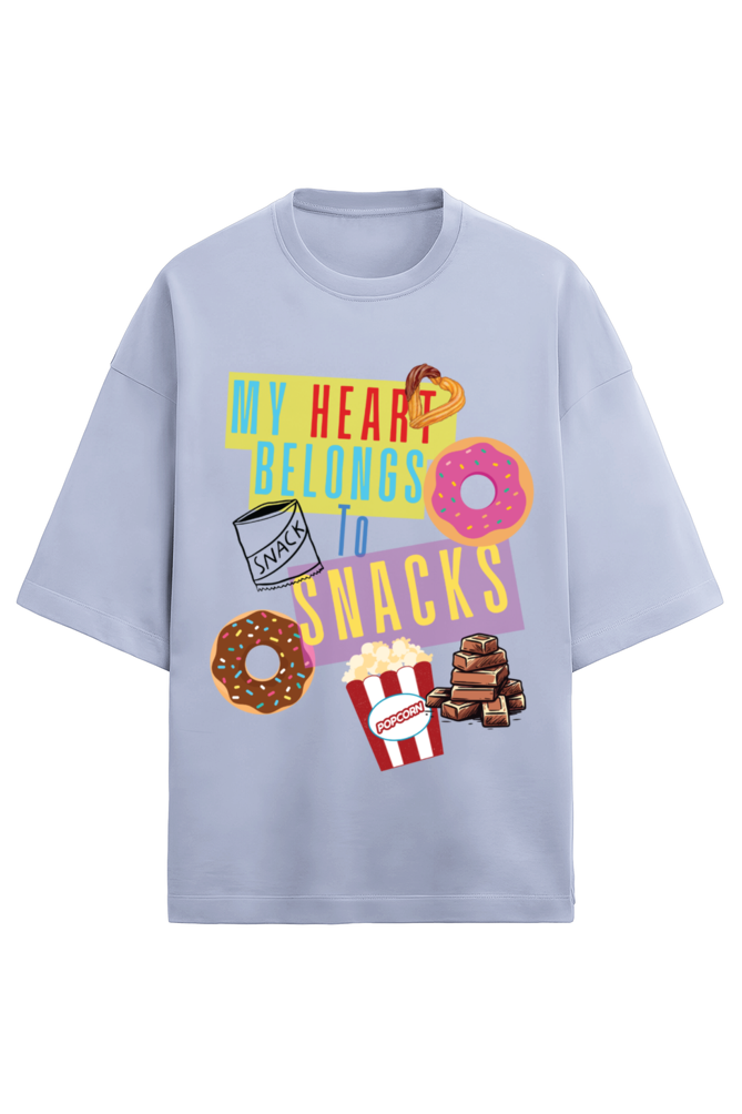 My heart belongs to snacks Terry Oversized t-shirt