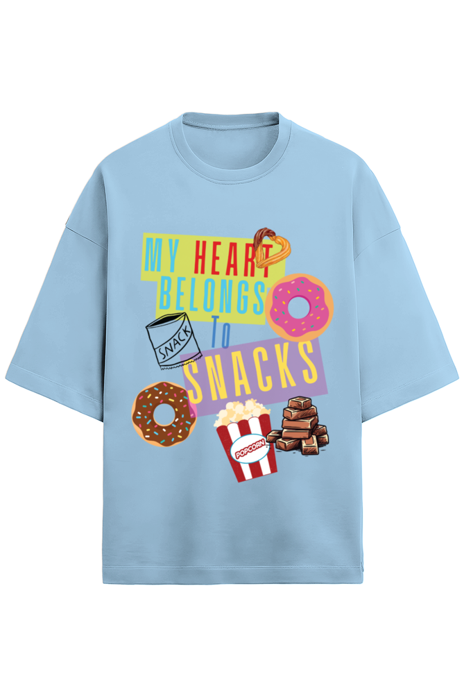My heart belongs to snacks Terry Oversized t-shirt
