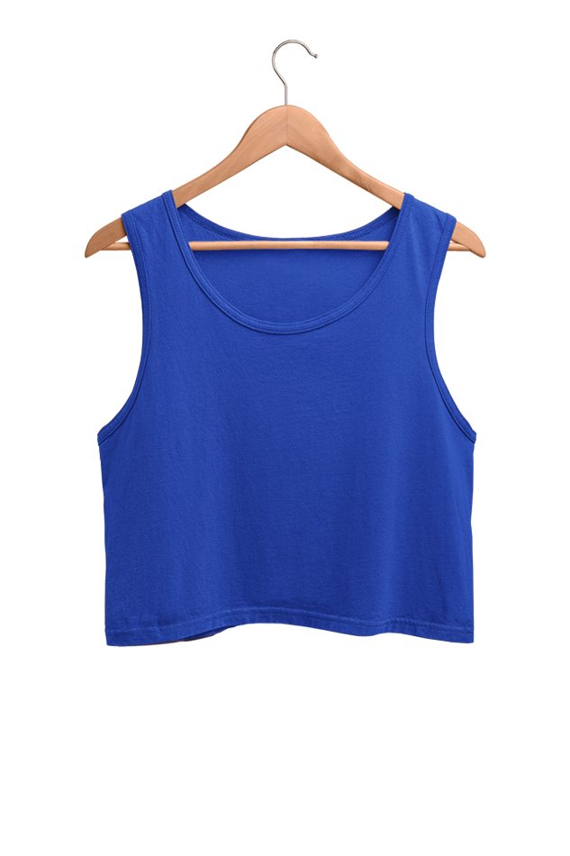 Royal blue Solid Cropped Tank Top