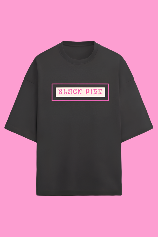 black pink K-pop black t-shirt