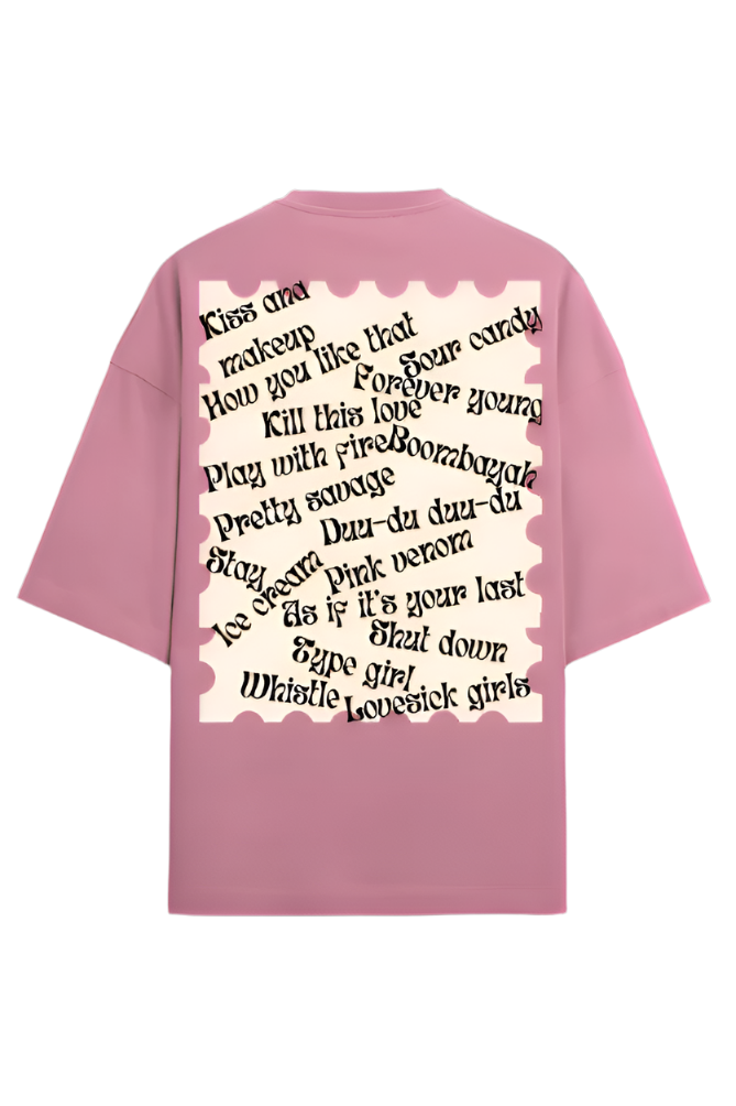 Black pink Oversized t-shirt in flamingo