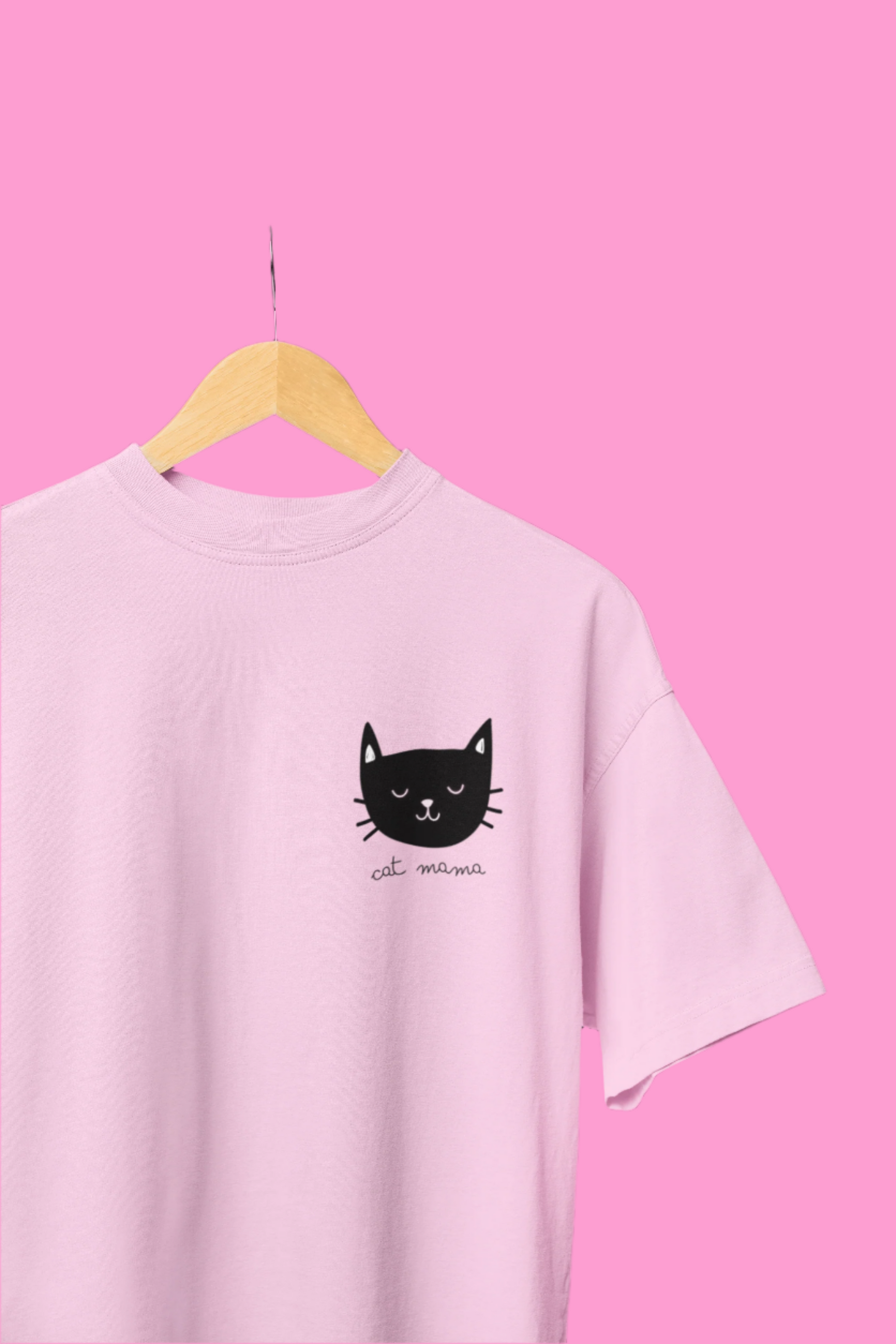 Cat mama Pink Oversized T-shirt