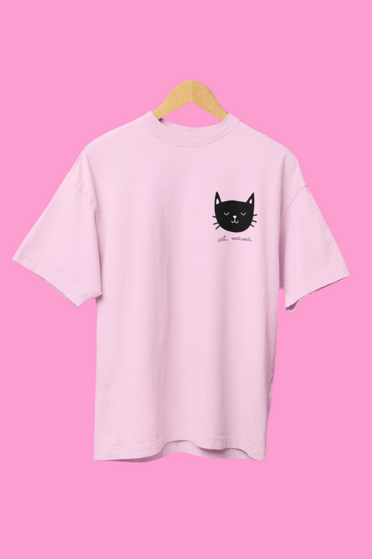 Cat mama Pink Oversized T-shirt
