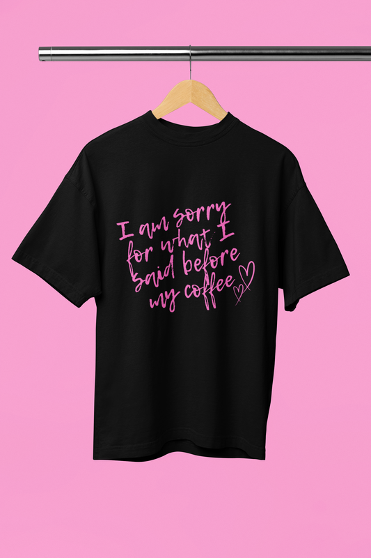 Coffee Oversized Black t-shirt