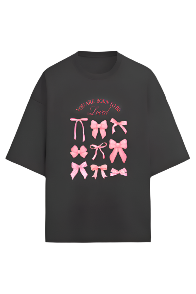  Cute bows Oversized Black t-shirt