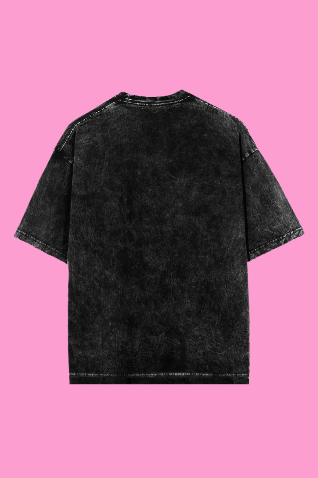 Good Vibes Acid Washed Black Oversized t-shirt with Plain Back