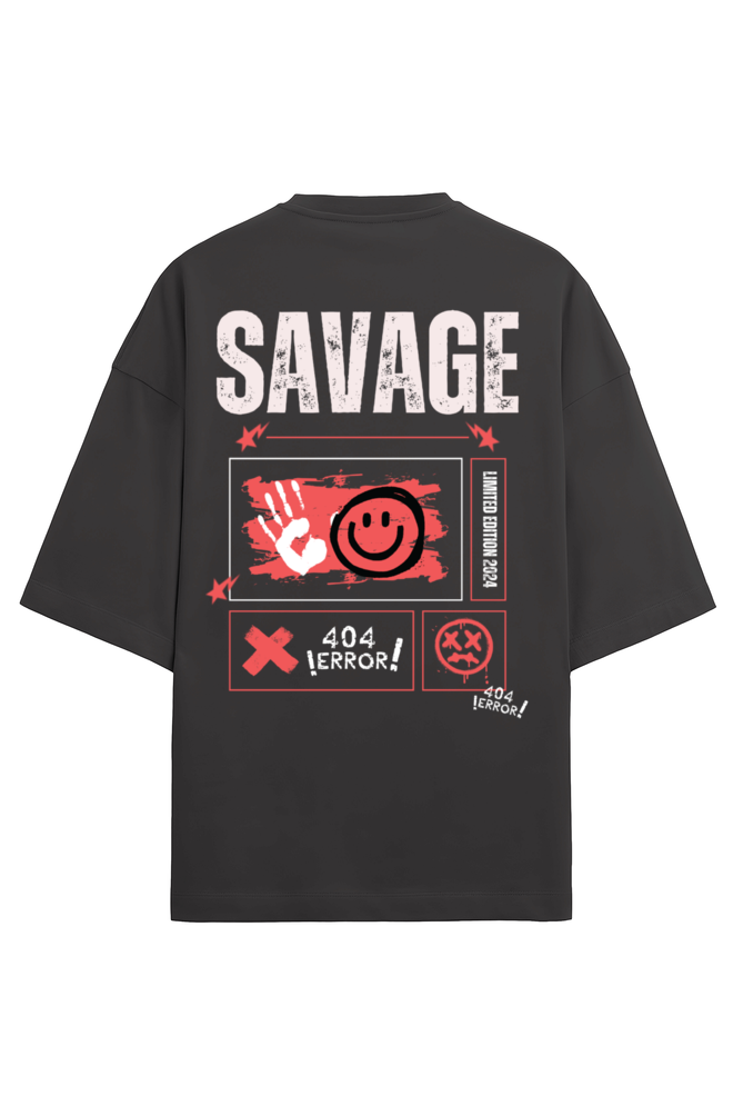 Http error Oversized black printed t-shirt