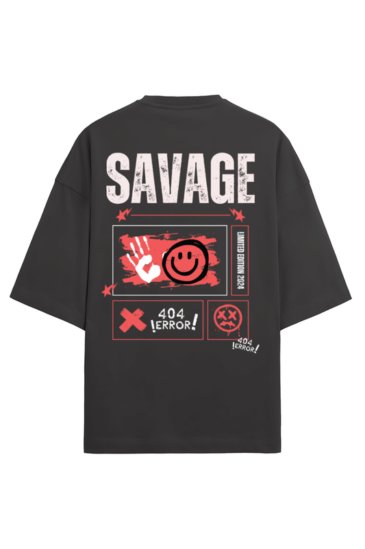 Http error Oversized black printed t-shirt