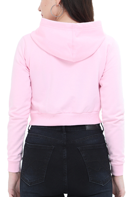One day at a time Pink cropped Hoodie